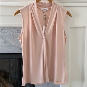 Calvin Klein Pleated Blush color Blouse